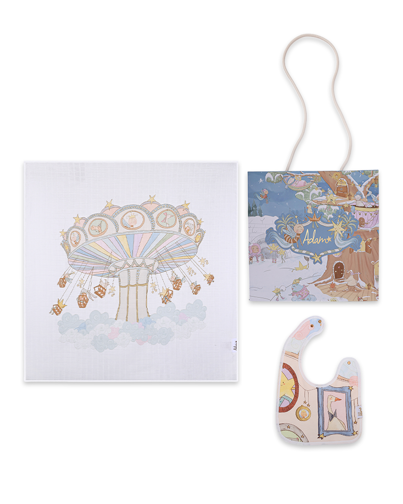 Floating Friends Blanket & Star City Bib Gift Set