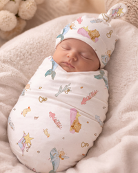 Whale – Bamboo Swaddle & Bonnet Set