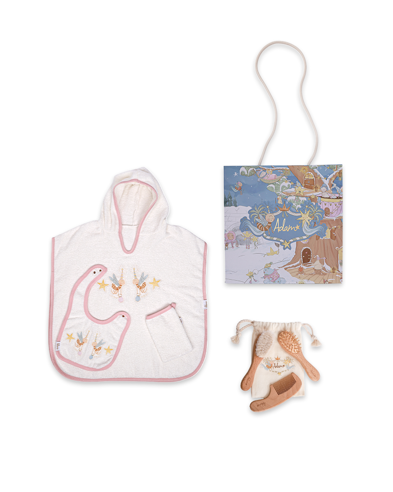 Pink Star Towel & Cotton Candy Brush Gift Set