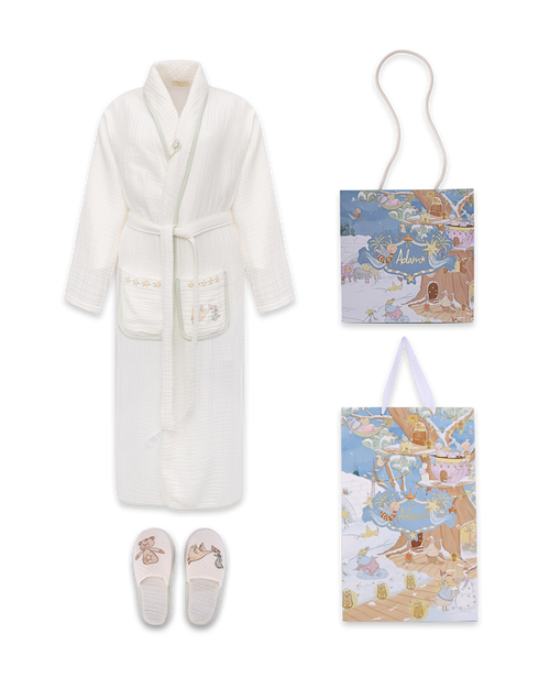 Feather Robe & Feather Slippers Gift Set