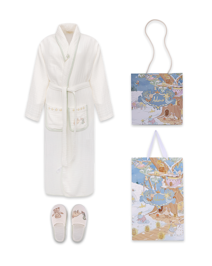 Feather Robe & Feather Slippers Gift Set