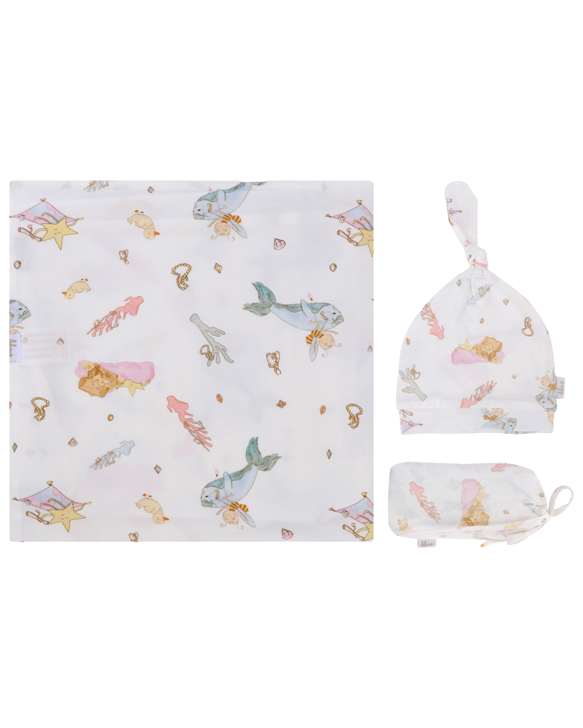 Whale – Bamboo Swaddle & Bonnet Set