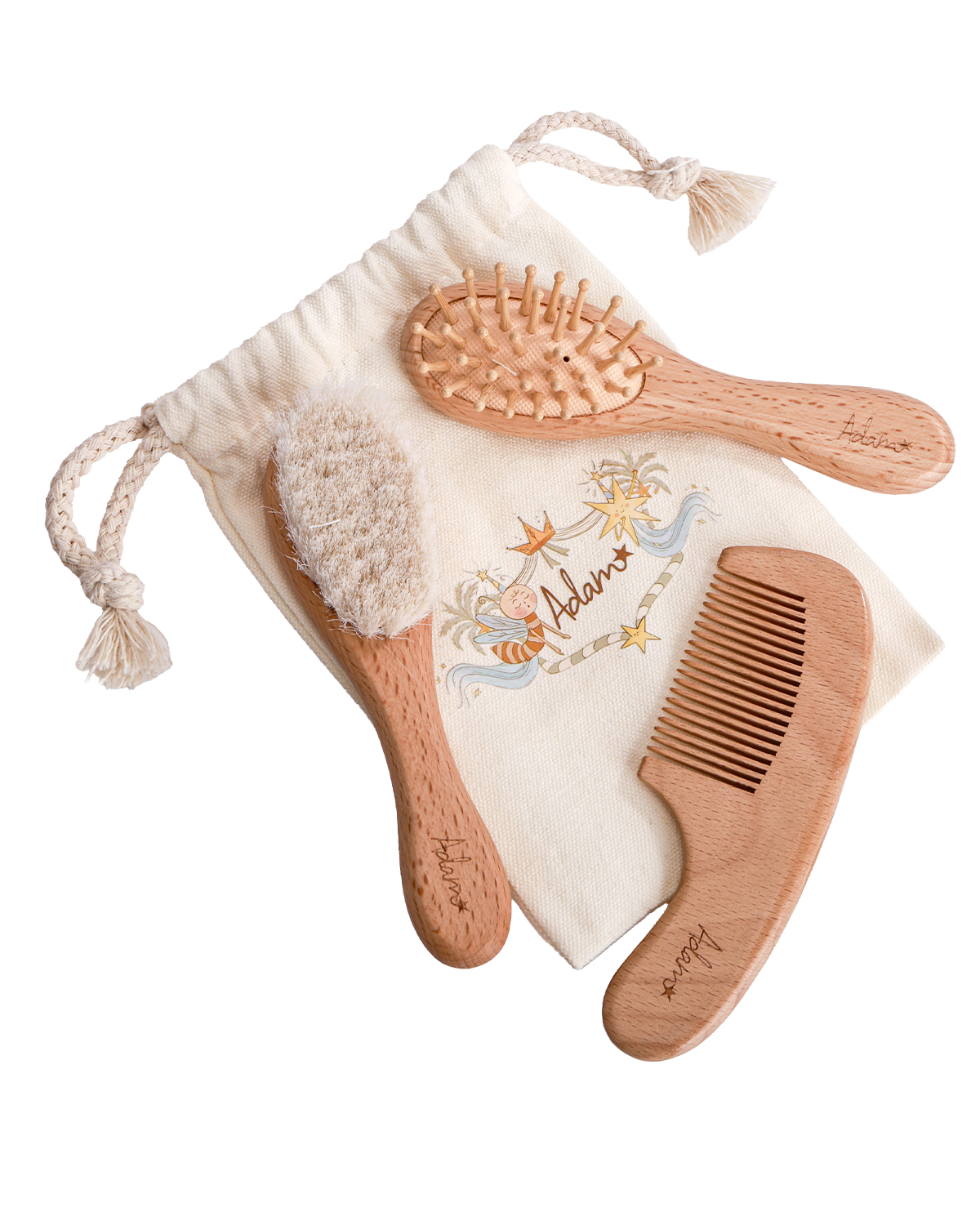 Pink Star Towel & Cotton Candy Brush Gift Set